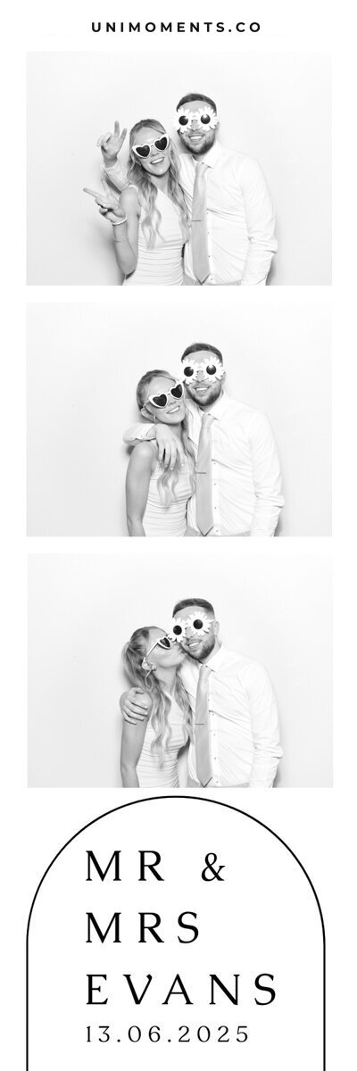 Wedding photo strip design from UniMoments