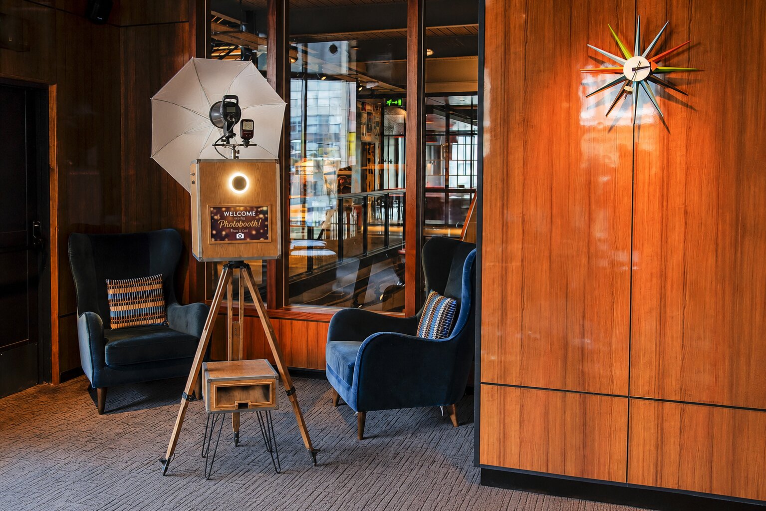 unimoments selfie pod at a hotel venue
