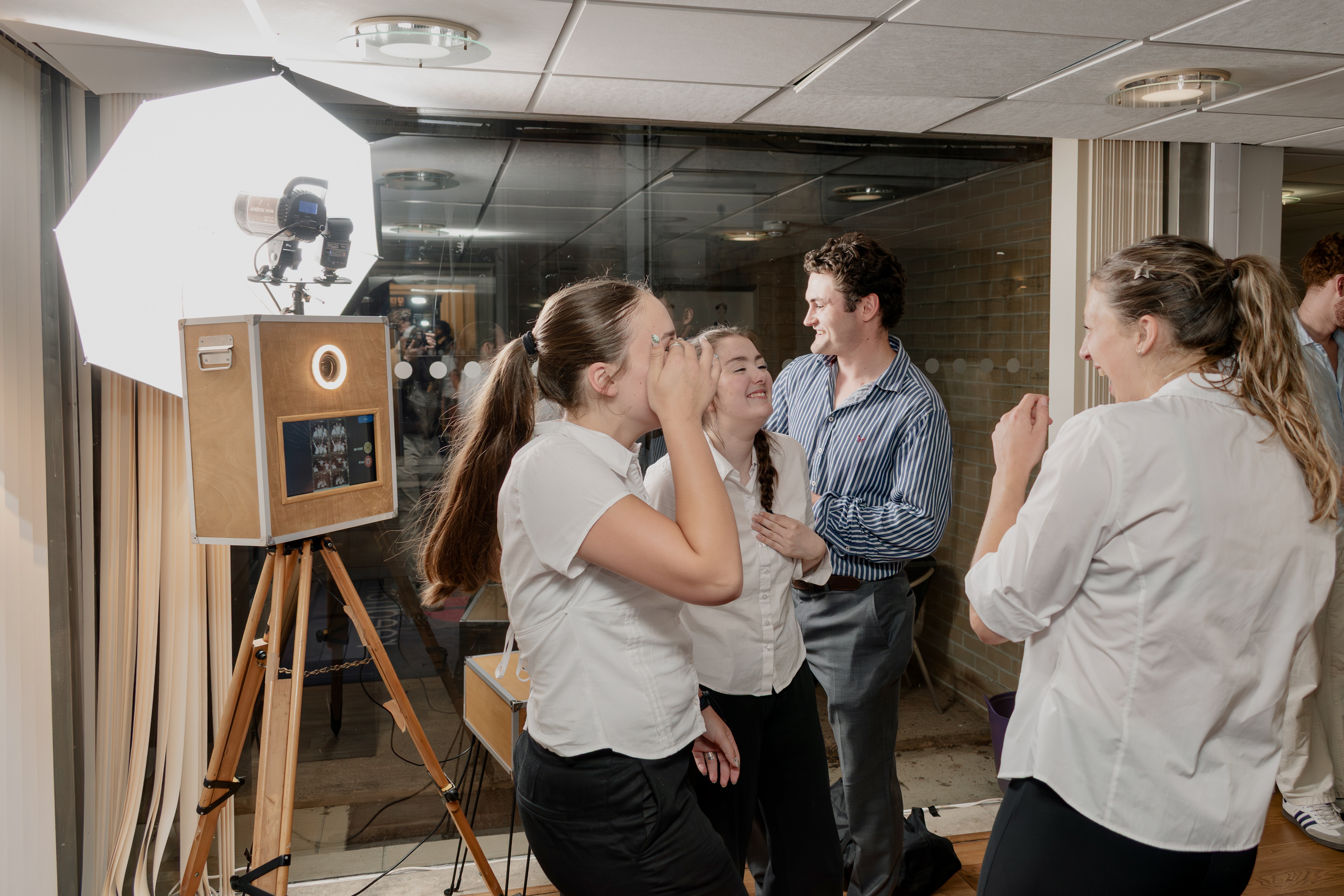 unimoments selfie pod set up in an upscale hotel venue