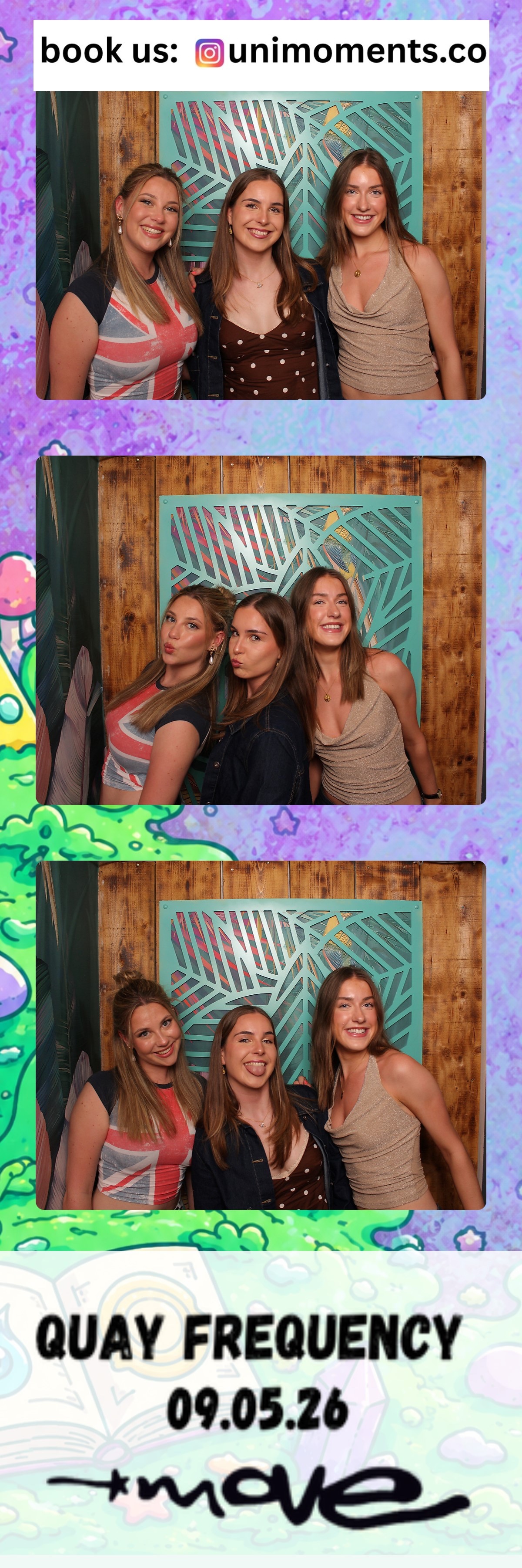 Sample printed photo strip from a real event